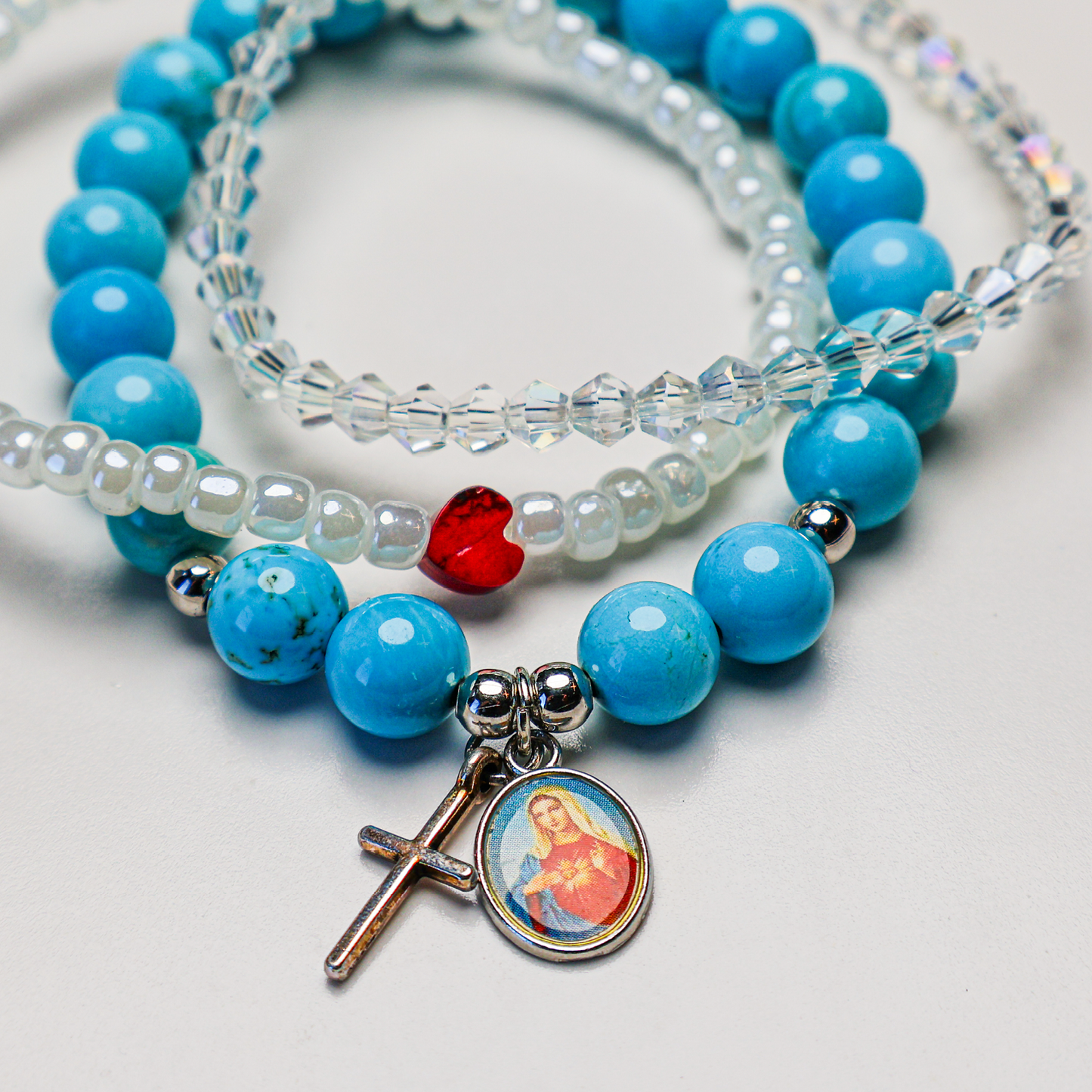 August Devotional Bracelet Set: Immaculate Heart of Mary