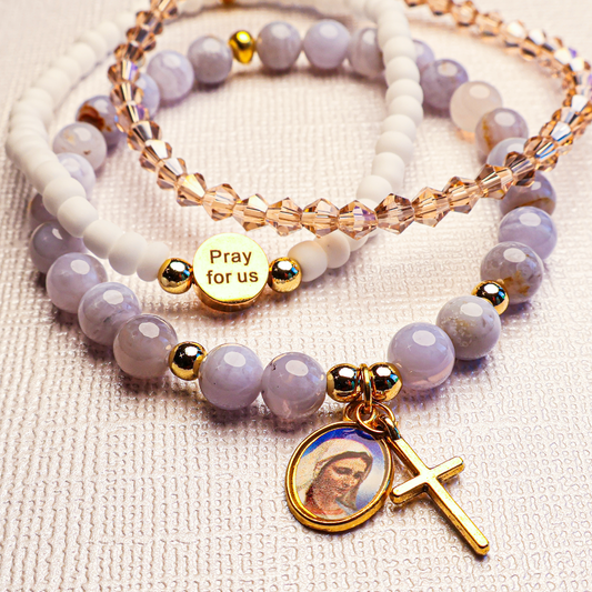 May Devotional Bracelet Set: Blessed Virgin Mary