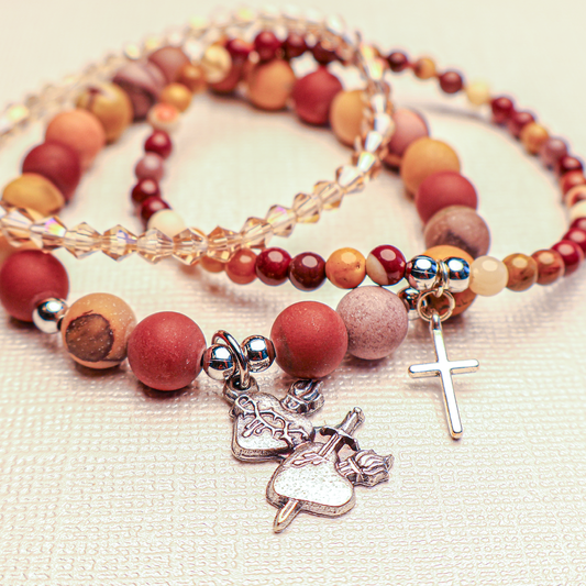 Sacred Heart & Immaculate Heart Bracelet Set