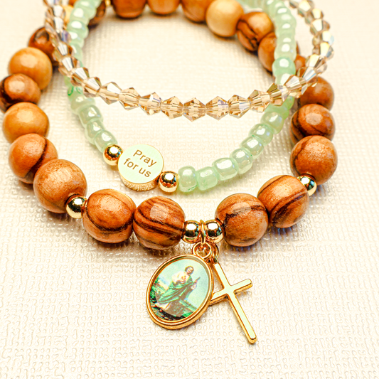 March Devotional Bracelet Set: Saint Joseph